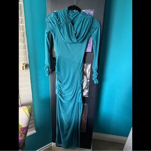 Bebe Teal Long Sleeve Dress
